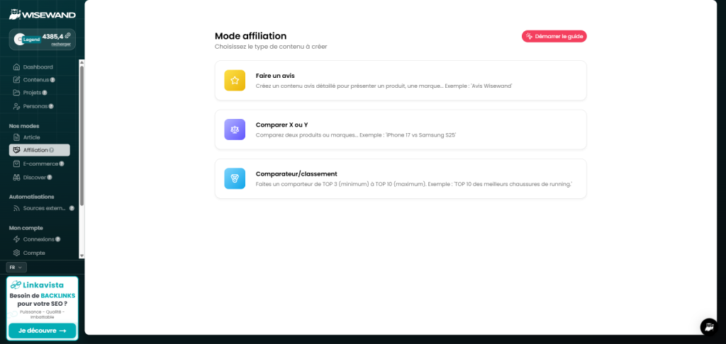 affiliation wisewand