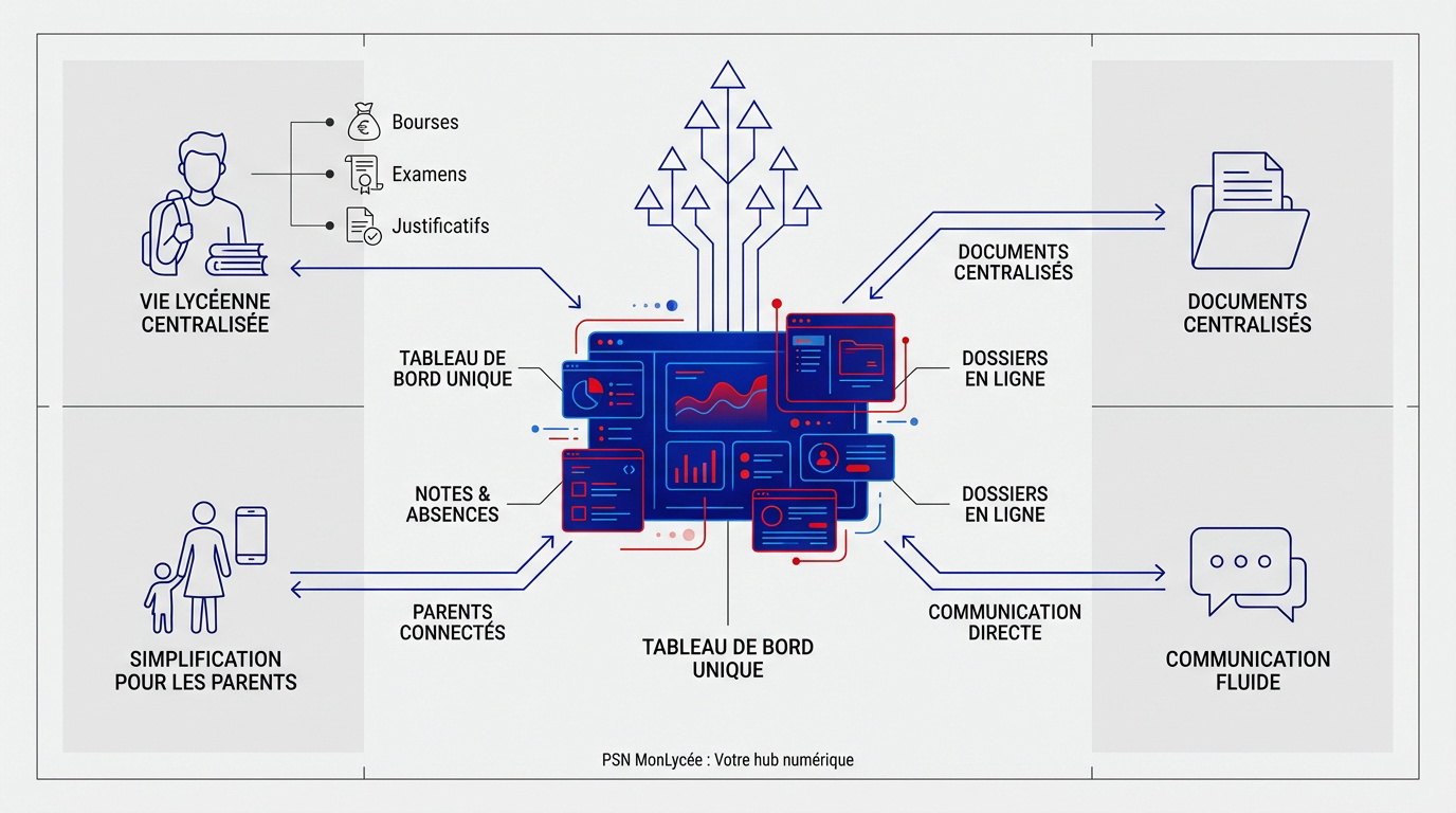 Interface numérique de la plateforme PSN MonLycée pour les élèves