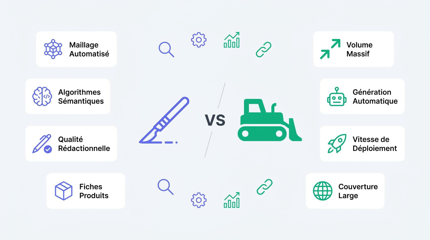 Comparaison entre la précision SEO de Wisewand et le volume de production de Textbulker