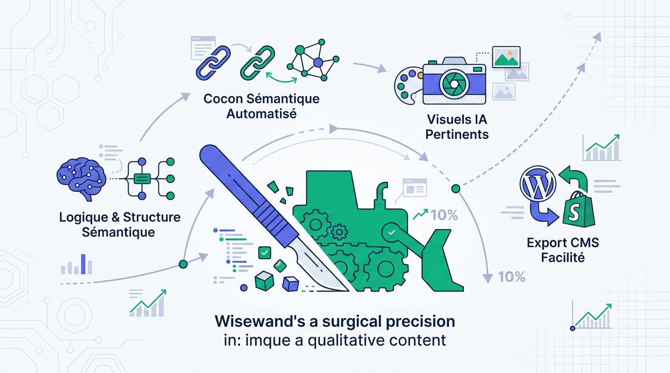 Interface de Wisewand optimisant la structure sémantique d'un article SEO