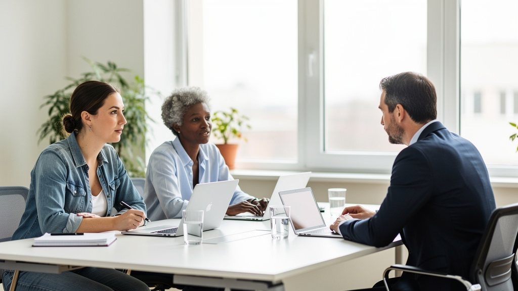 Réunion entre employeur et représentants du personnel pour planifier des heures de récupér