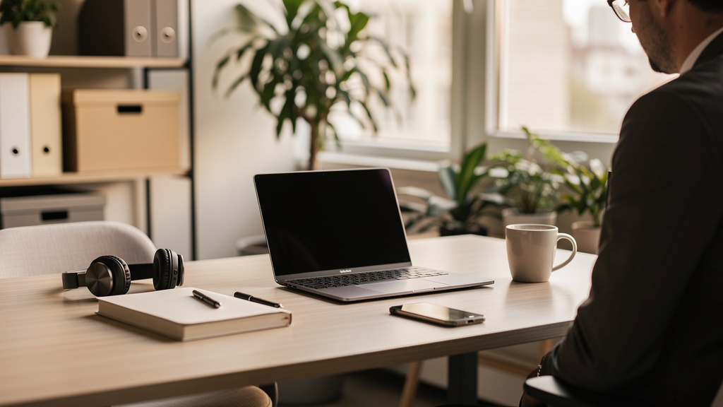 Consultant indépendant travaillant dans un espace de coworking