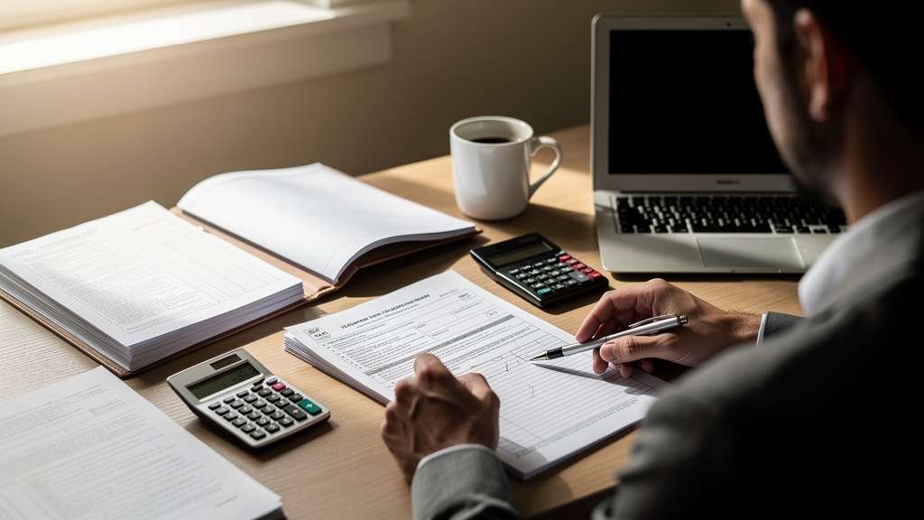 Contribuable remplissant sa déclaration de revenus