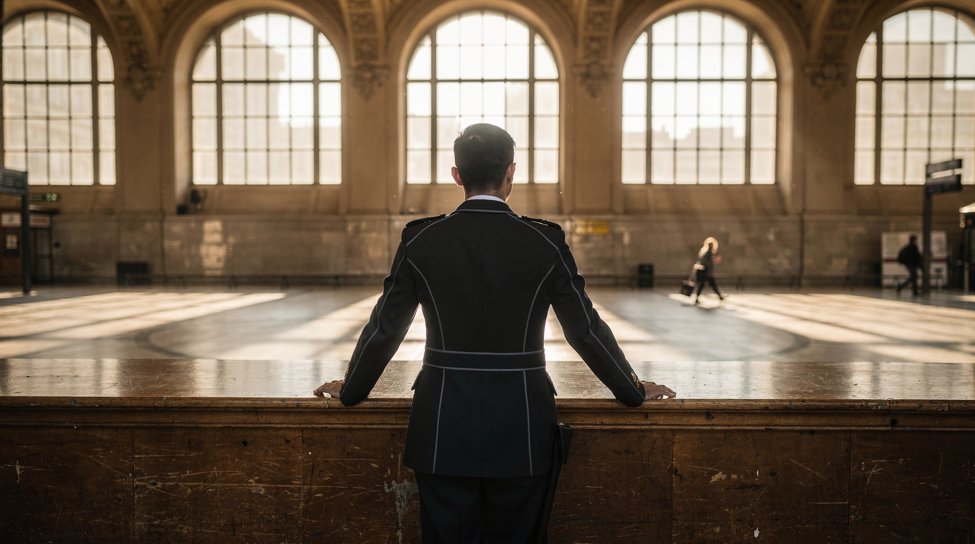 Conseiller SNCF au guichet d'une gare