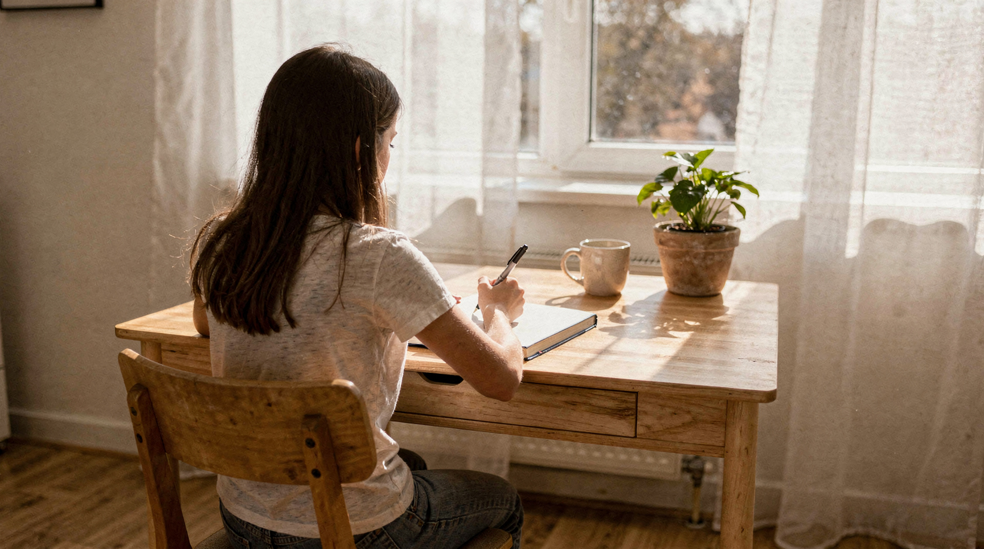 Lycéenne lisant son contrat de travail