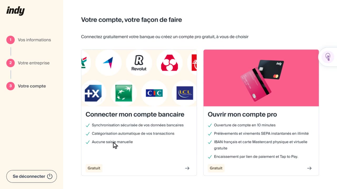 avis indy : L'inscription et l'étape qui coince
