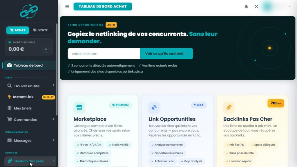 avis linkavista : Tour de la plateforme