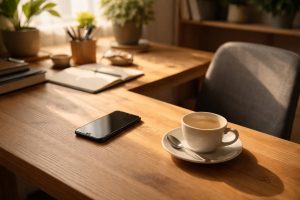 Homme consultant son relevé bancaire sur smartphone